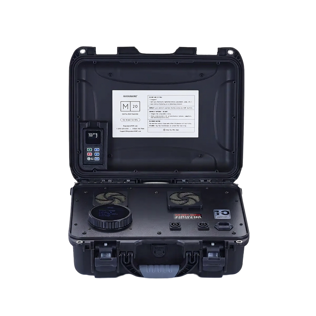 MagnaWave M20 single-output analog PEMF system in its case, shown in full on a plain background
