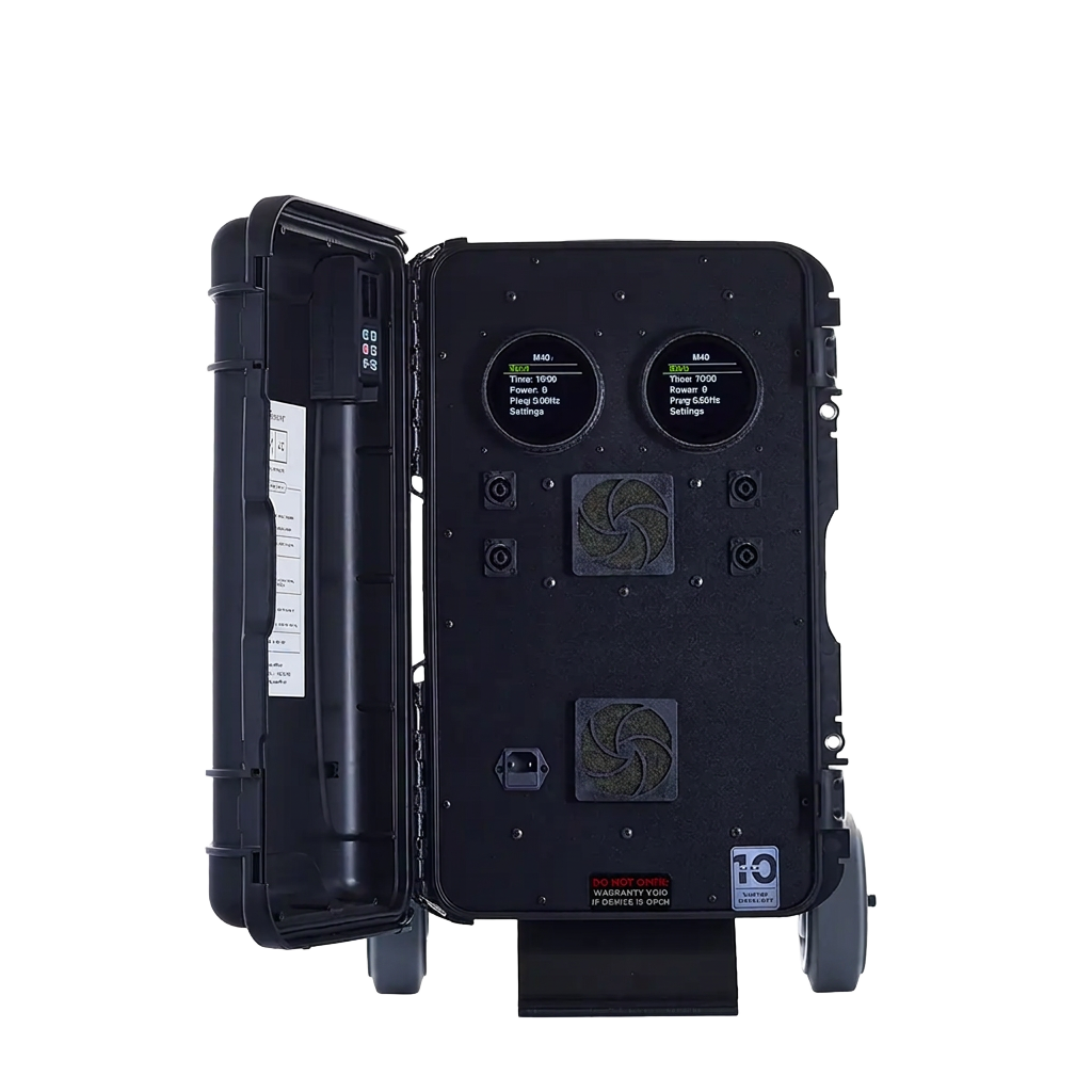 MagnaWave M40 dual-output digital PEMF system in its case, shown in full on a plain background