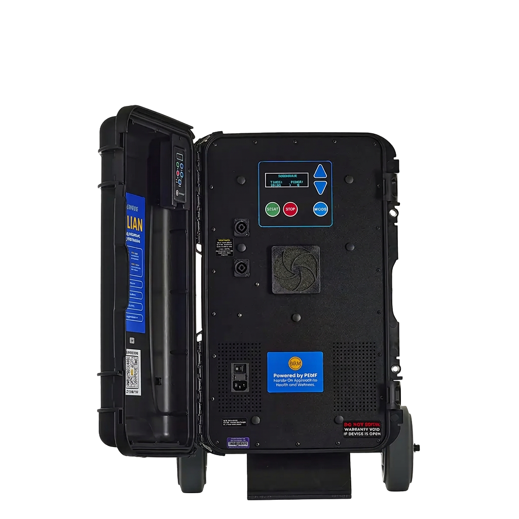 MagnaWave Julian analog PEMF system in its all-terrain case, shown in full on a plain background